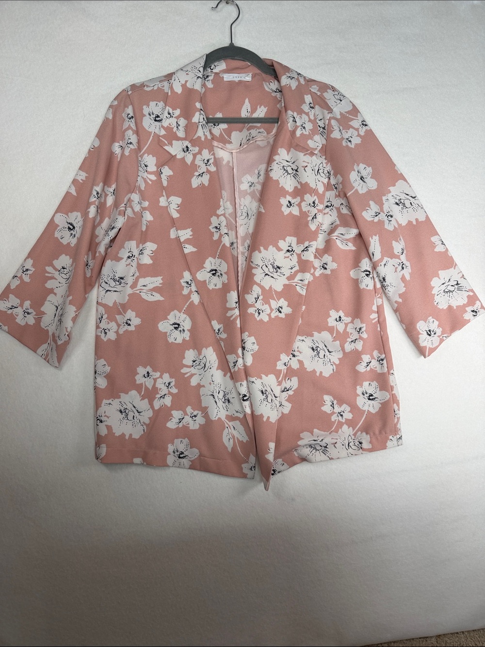 Lush Floral Pink Open-Front Blazer Jacket - Women